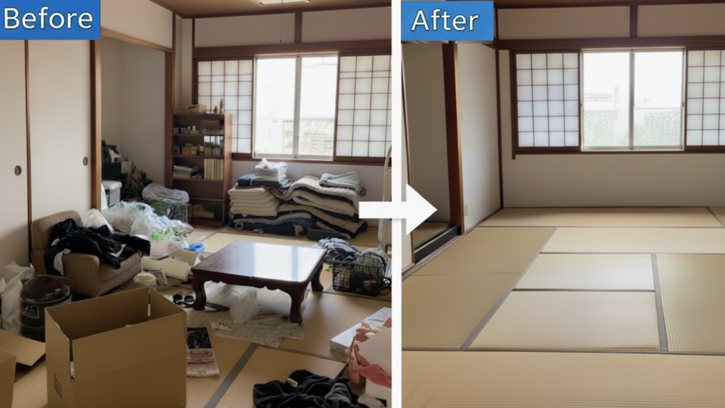 部屋片づけのビフォーアフター