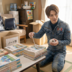 不用品回収の作業中の男性スタッフ