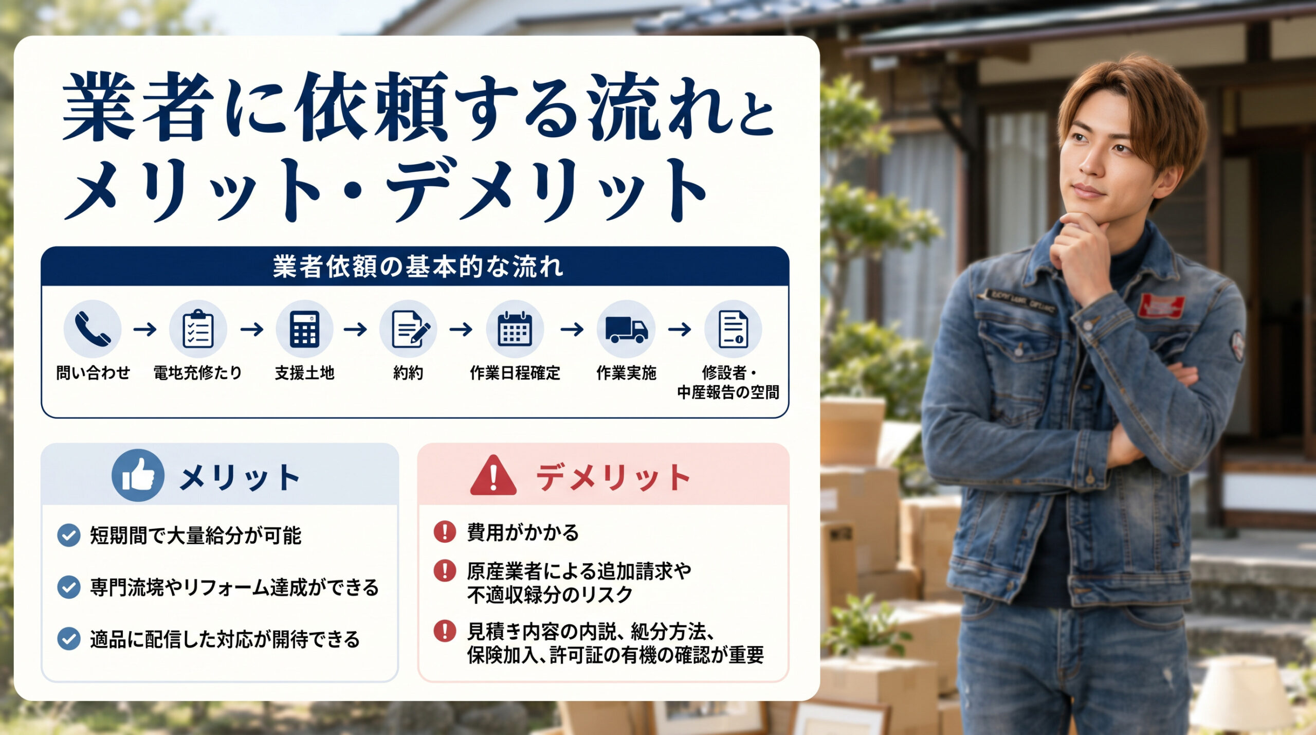 業者に依頼する流れとメリット・デメリットを解説する便利屋サービス画像