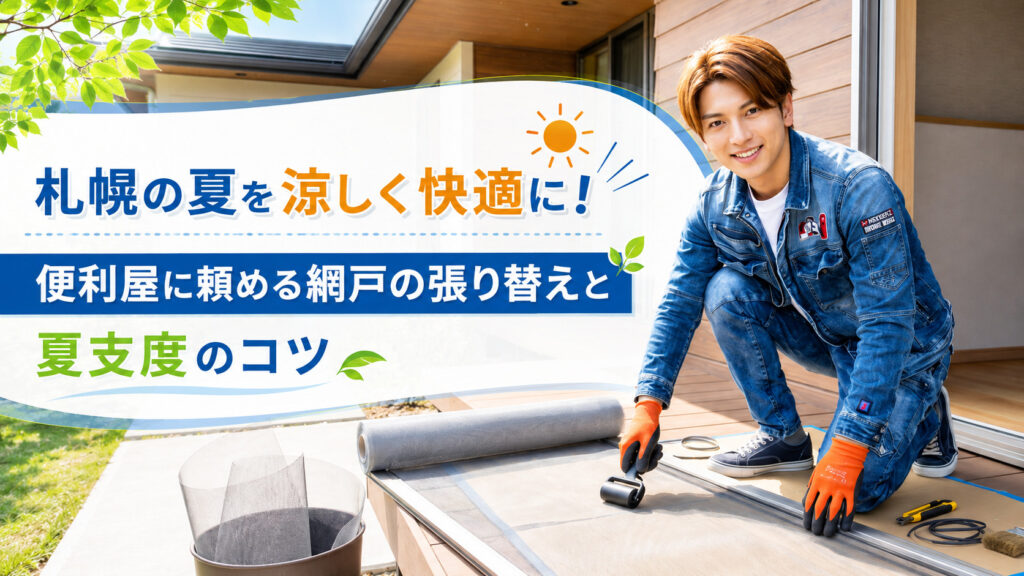 札幌の夏を涼しく快適にする網戸の張り替えサービス案内バナー