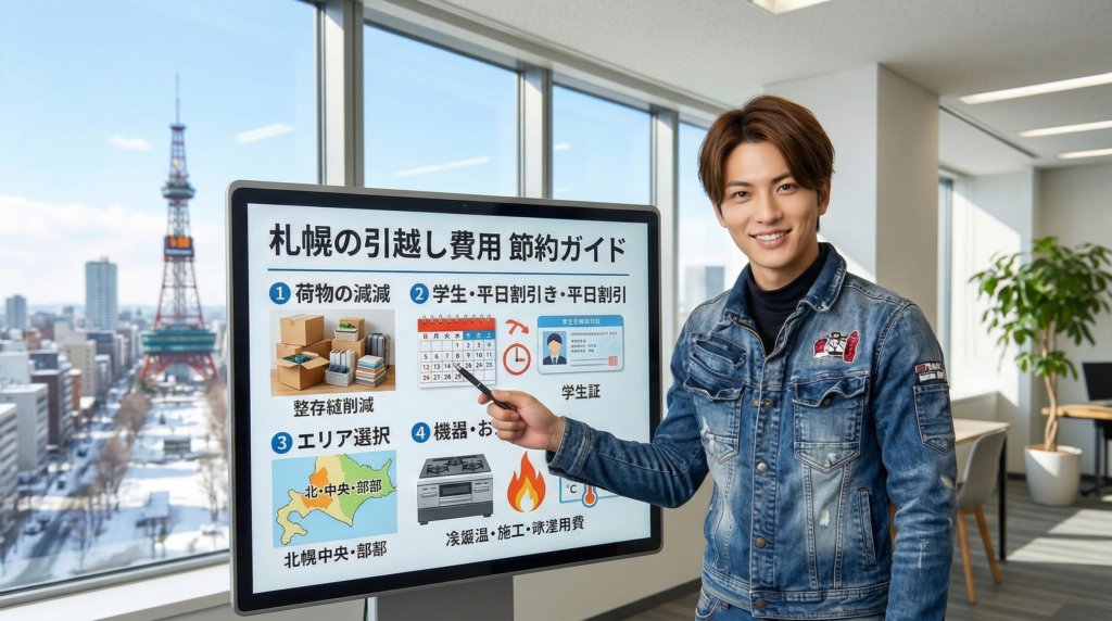 札幌の引越し費用節約のコツを解説するアイキャッチ