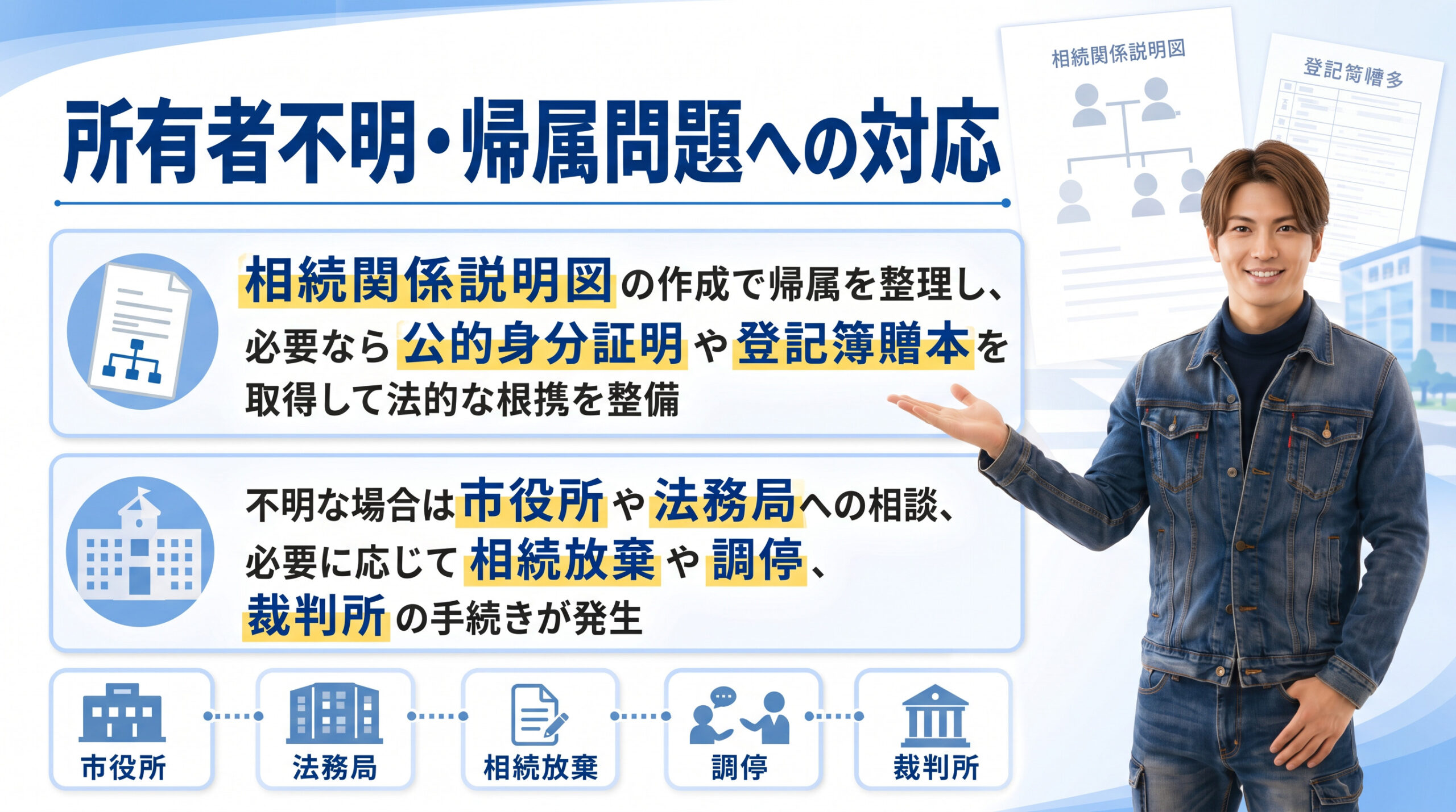 所有者不明物や帰属問題への対応を解説する便利屋サービス画像