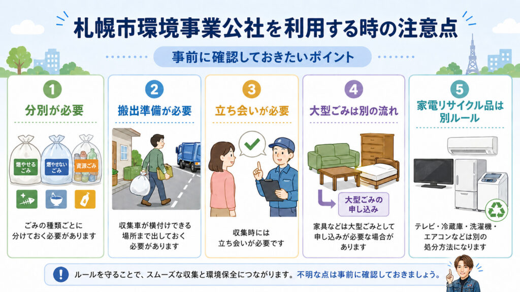 札幌市の一般廃棄物を環境事業公社へ引き渡す適正処分の流れ